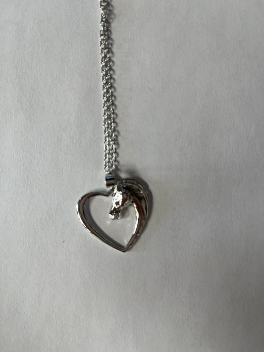 Horse Heart Silver Necklace