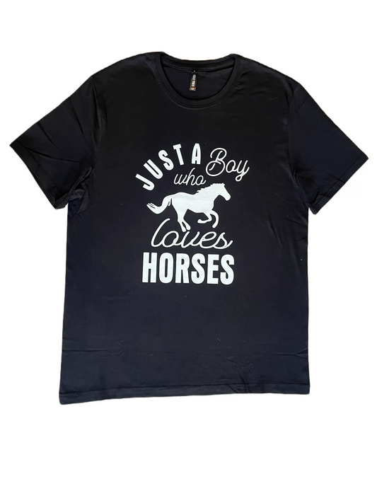 Just a Boy Who Loves Horses T-Shirt