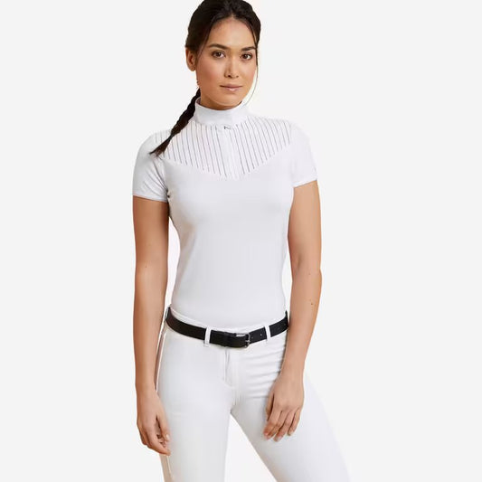 FOUGANZA Women's Horse Riding Short-Sleeved Competition Polo