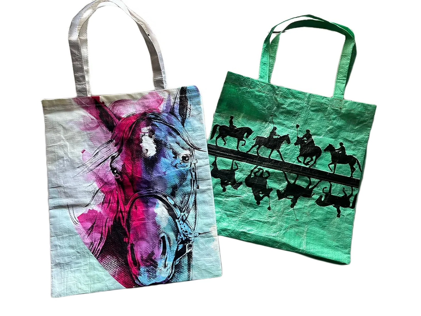 Recycled Feed Bag Tote Bags